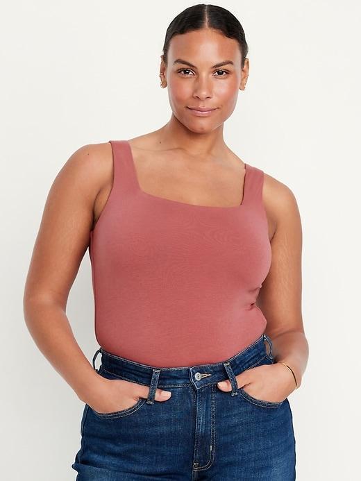 Square-Neck Tank Top Bodysuit Product Image