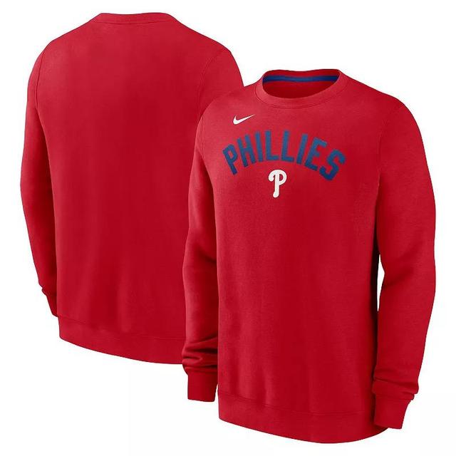 Mens Nike Philadelphia Phillies Classic Fleece Performance Pullover Sweatshirt Product Image