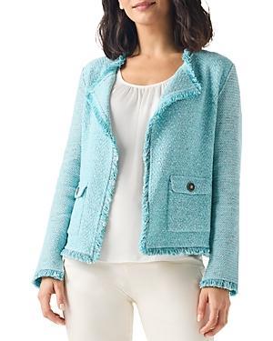 Nic+Zoe Fringe Mix Knit Pocket Blazer Product Image