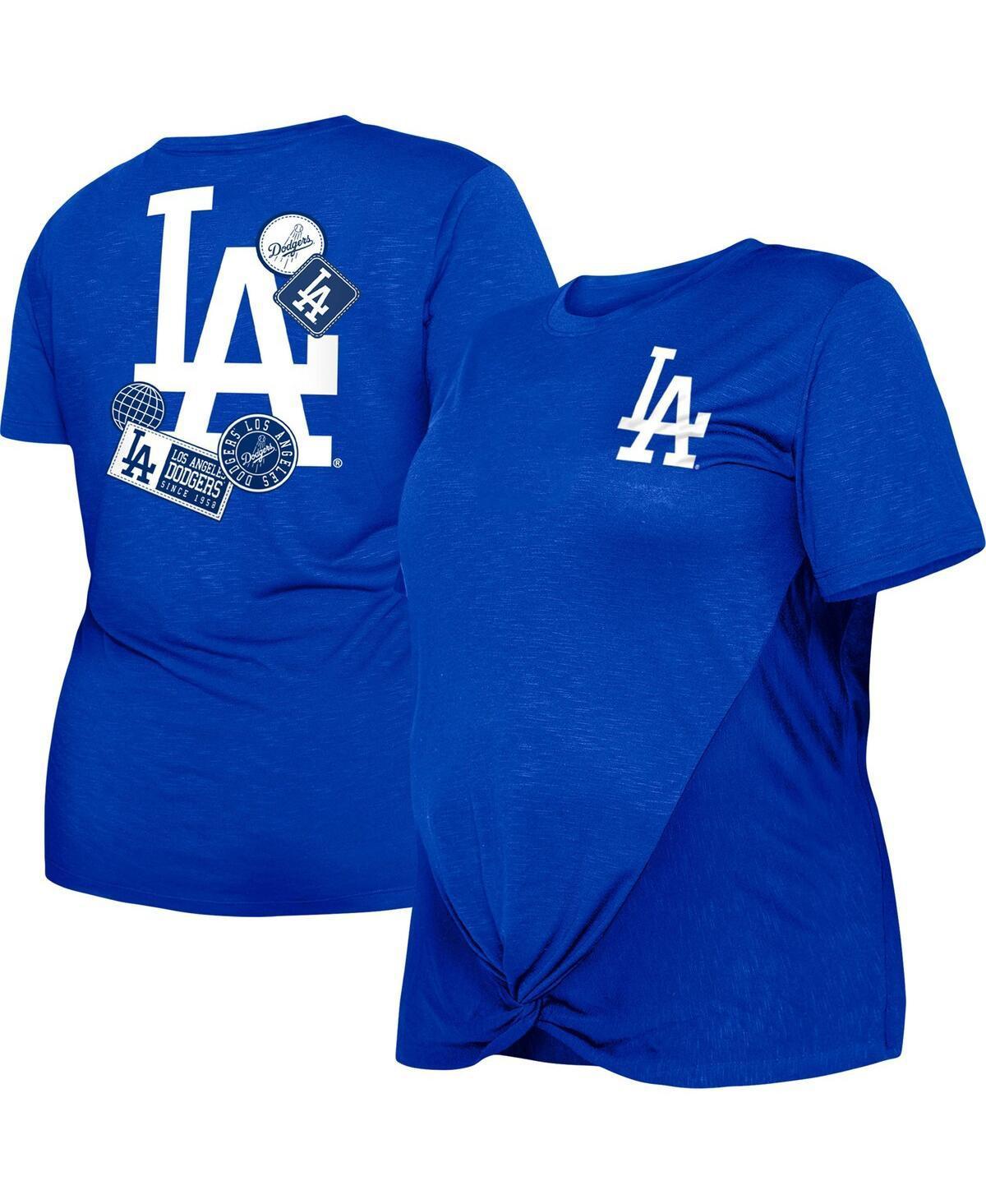 Womens New Era Royal Los Angeles Dodgers Plus Size Two-Hit Front Knot T-shirt Product Image