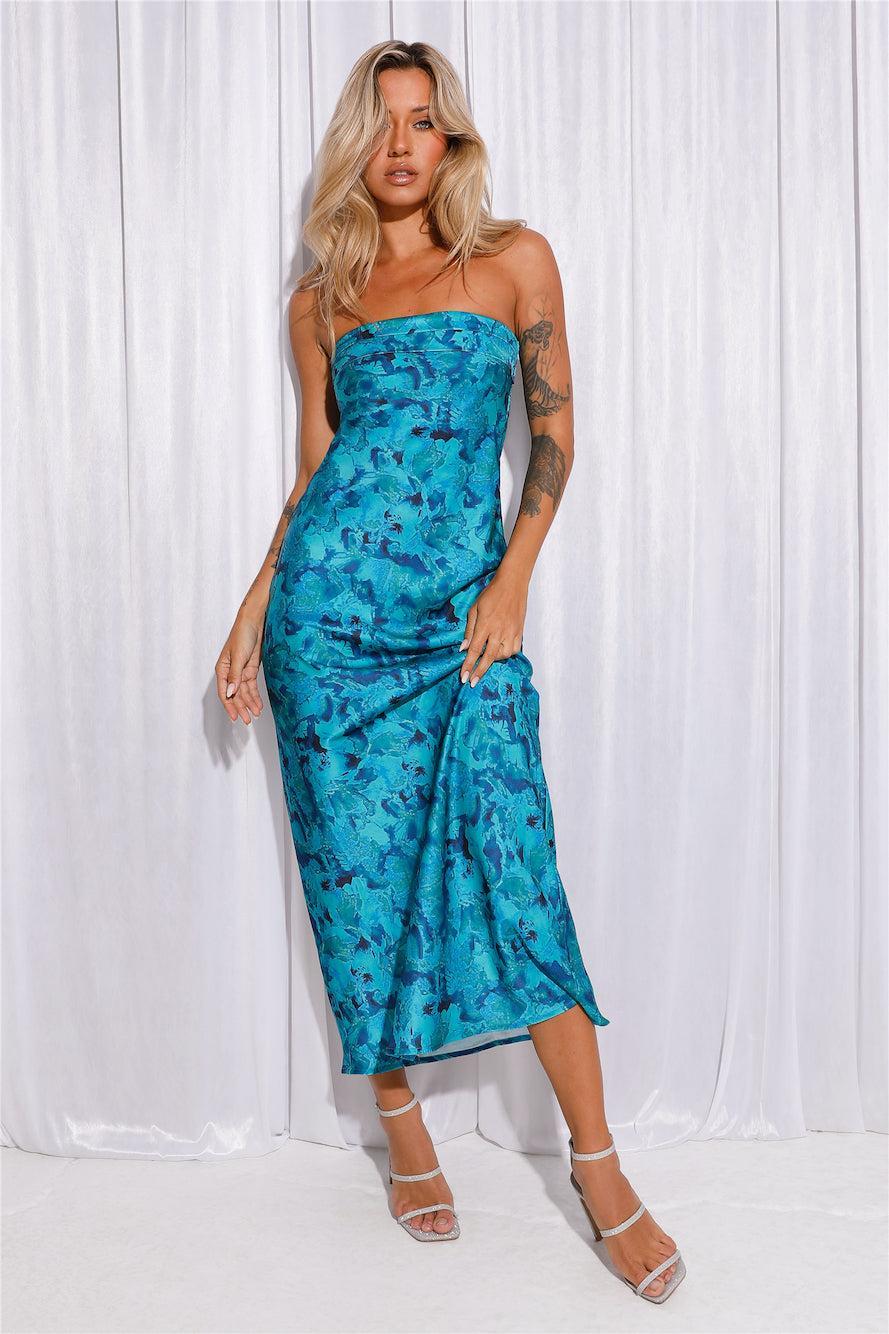 Highway To Heaven Maxi Dress Green Blue Product Image