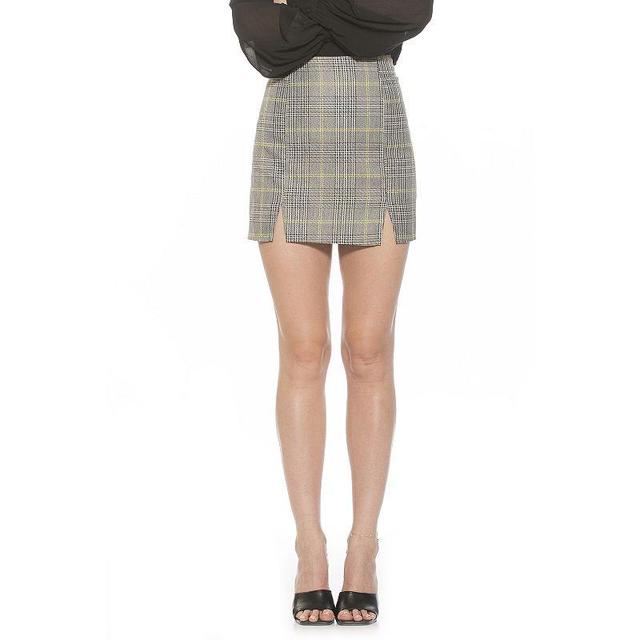 Alexia Admor Womens Tina Plaid Mini Skirt - Grey Product Image