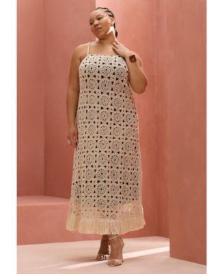 Plus Size Fringe A-Line Dress Product Image