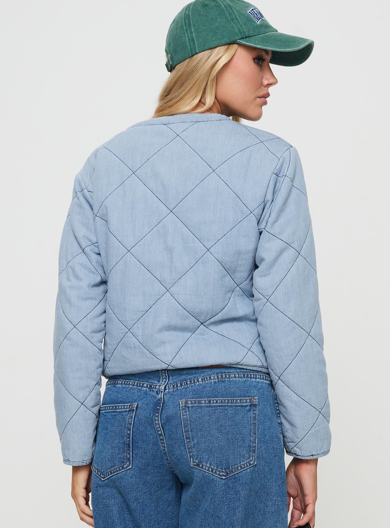 Premonitions Quilted Jacket Blue Product Image