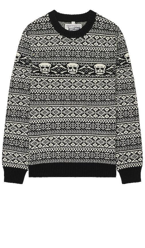 Schott NYC Skull Fair Isle Wool Blend Sweater Product Image