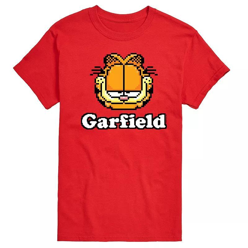 Mens Garfield Video Game Garfield Logo Graphic Tee Grey Gray Product Image