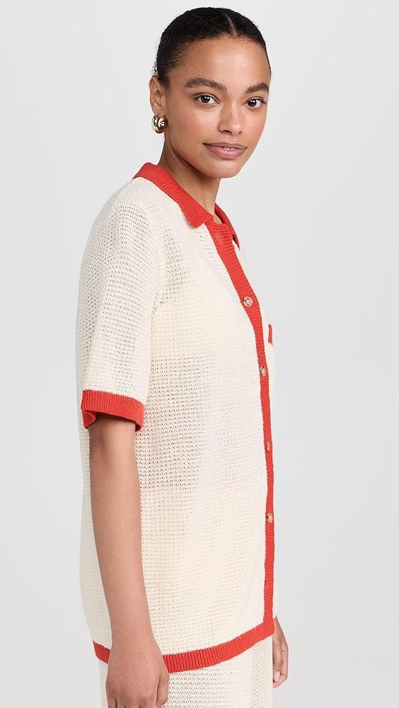 Onia Oversized Linen Knit Button Up | Shopbop Product Image