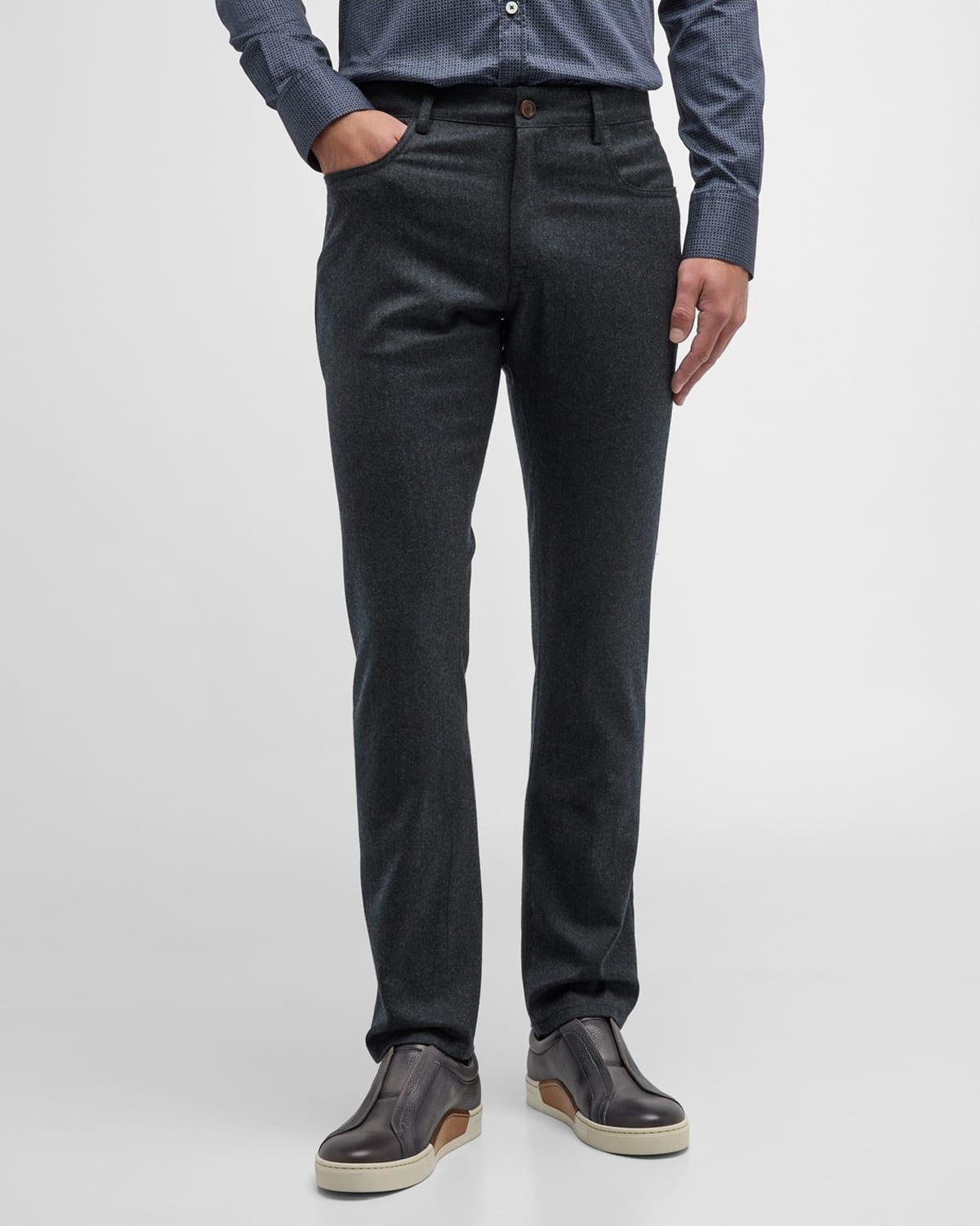 Mens Slim Flannel 5-Pocket Pants Product Image