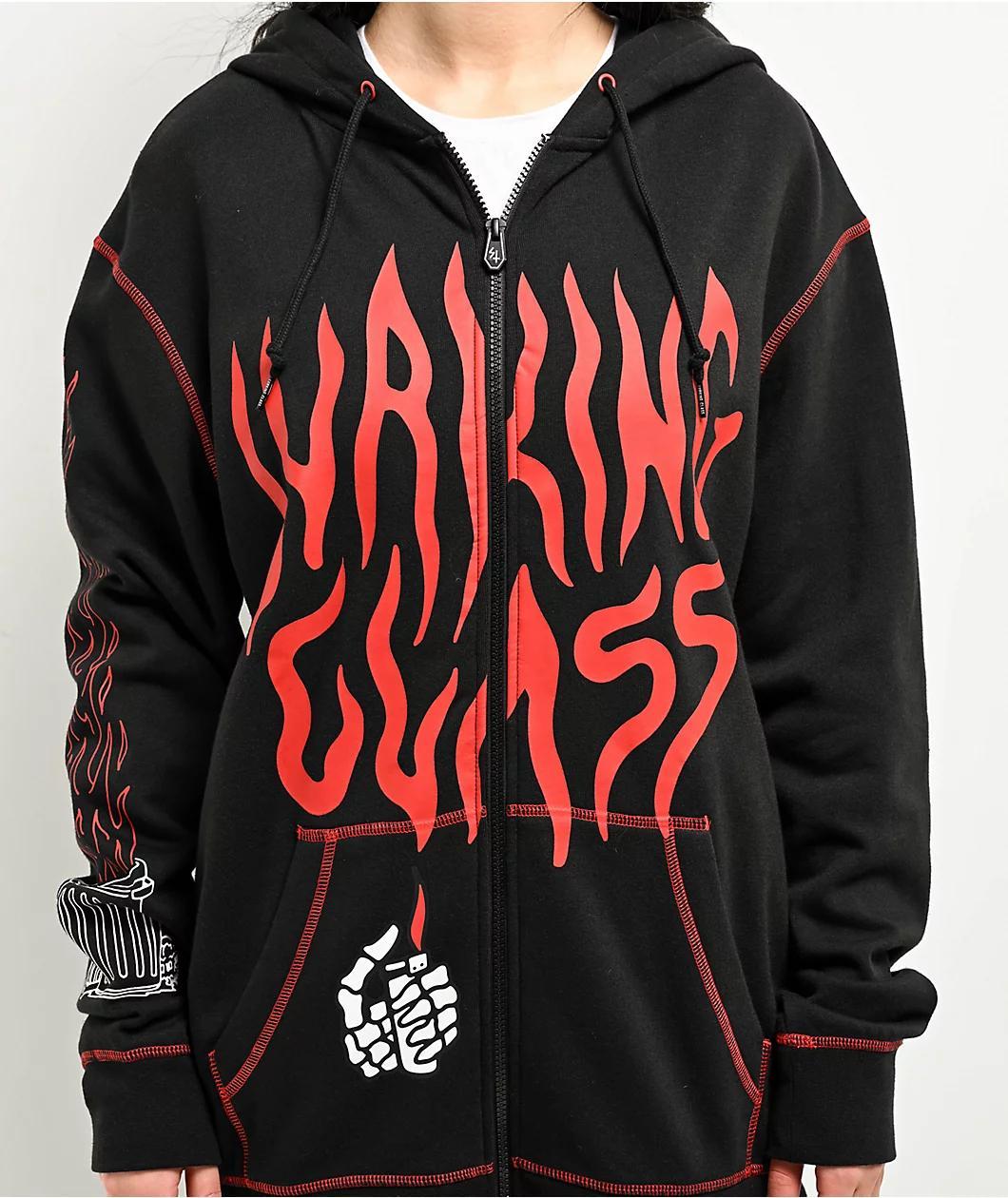 Lurking Class by Sketchy Tank Dumpster Fire Black Zip Hoodie Product Image