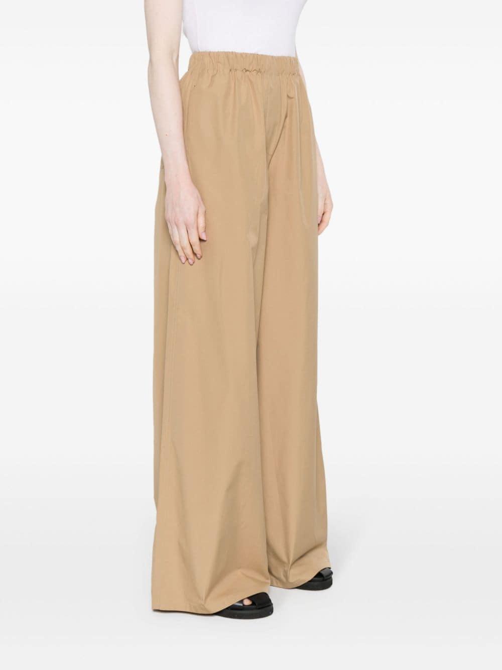 MAX MARA Wide-leg Cotton Trousers In Neutrals Product Image