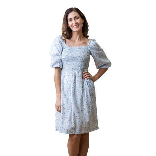 Hope & Henry Womens Smocked Bubble Sleeve Dress Product Image