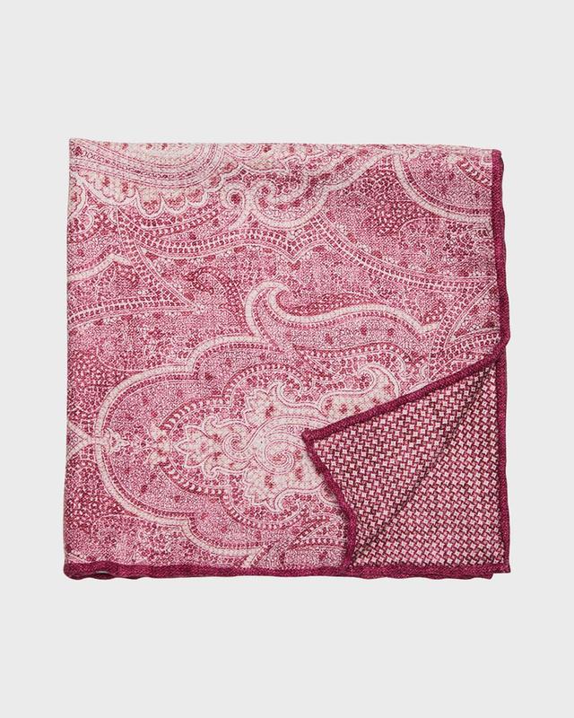 Men's Large Paisley-Print Silk Pocket Square Product Image