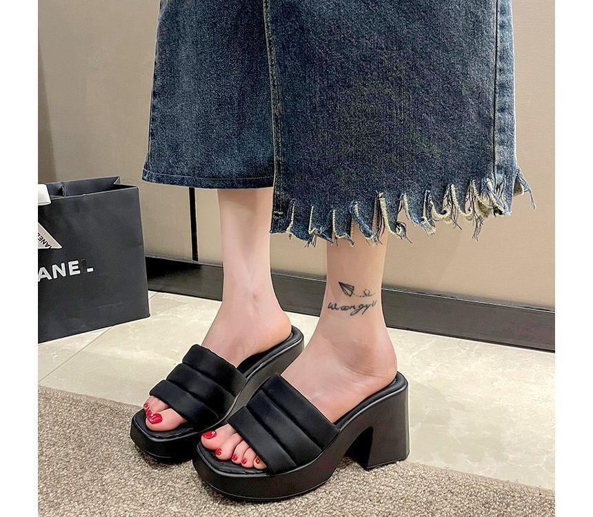 Square-Toe Platform Slide Sandals Product Image