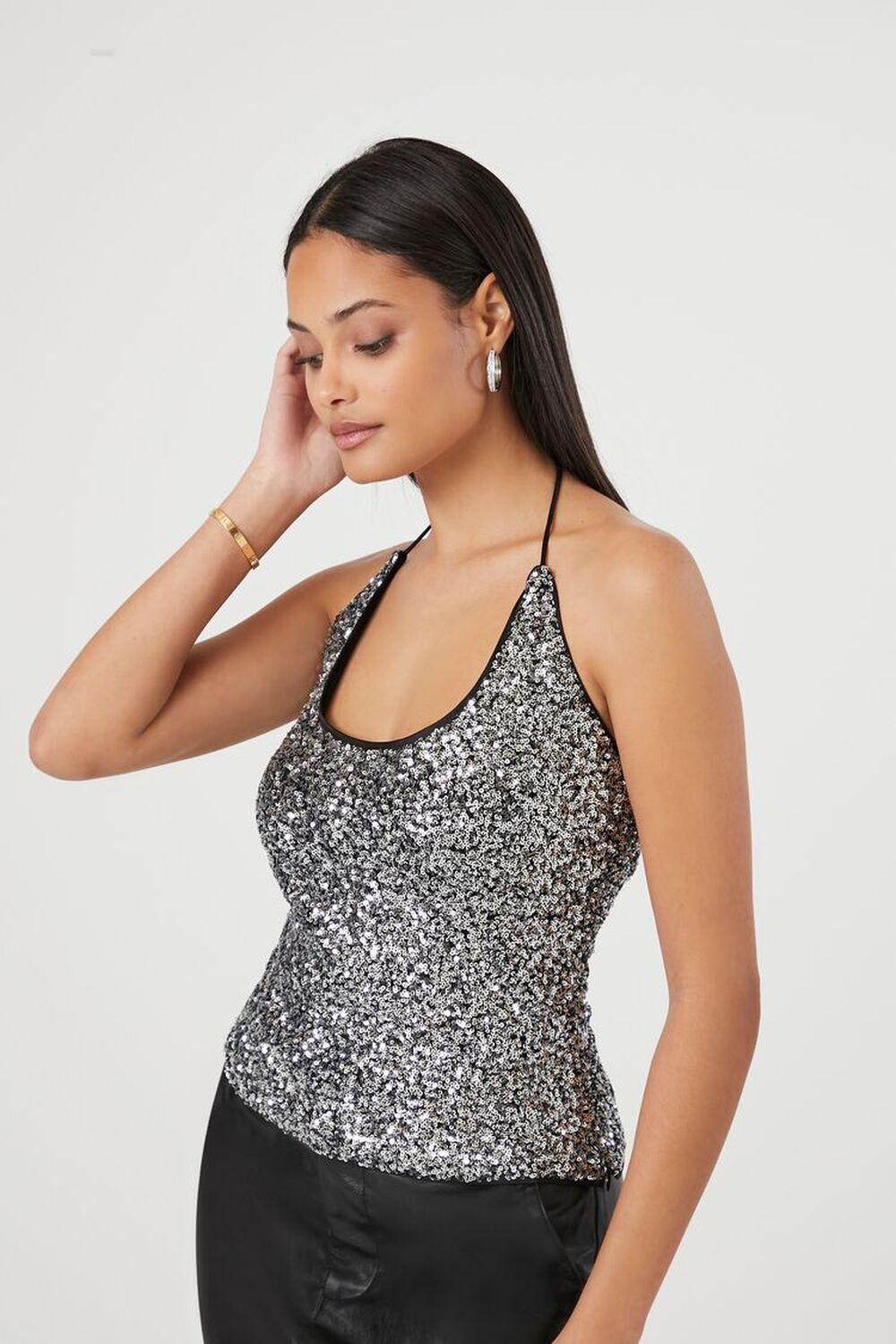 Metallic Sequin Halter Top | Forever 21 Product Image