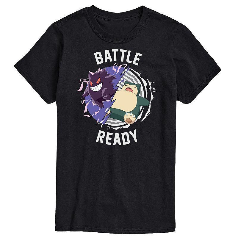 Mens Pokemon Gengar & Snorlax Battle Ready Graphic Tee Blue Product Image