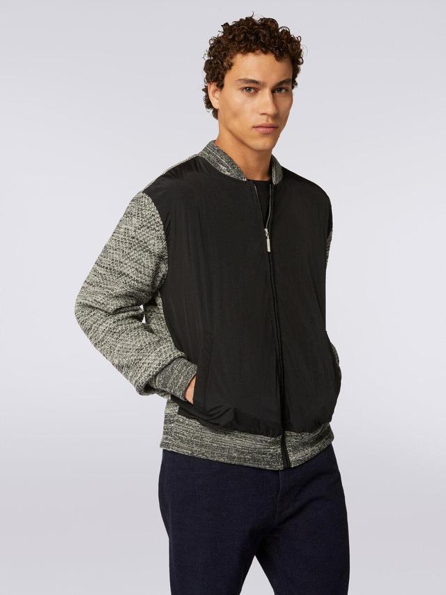 Cotton and nylon blend bomber jacket Grey | Missoni Product Image