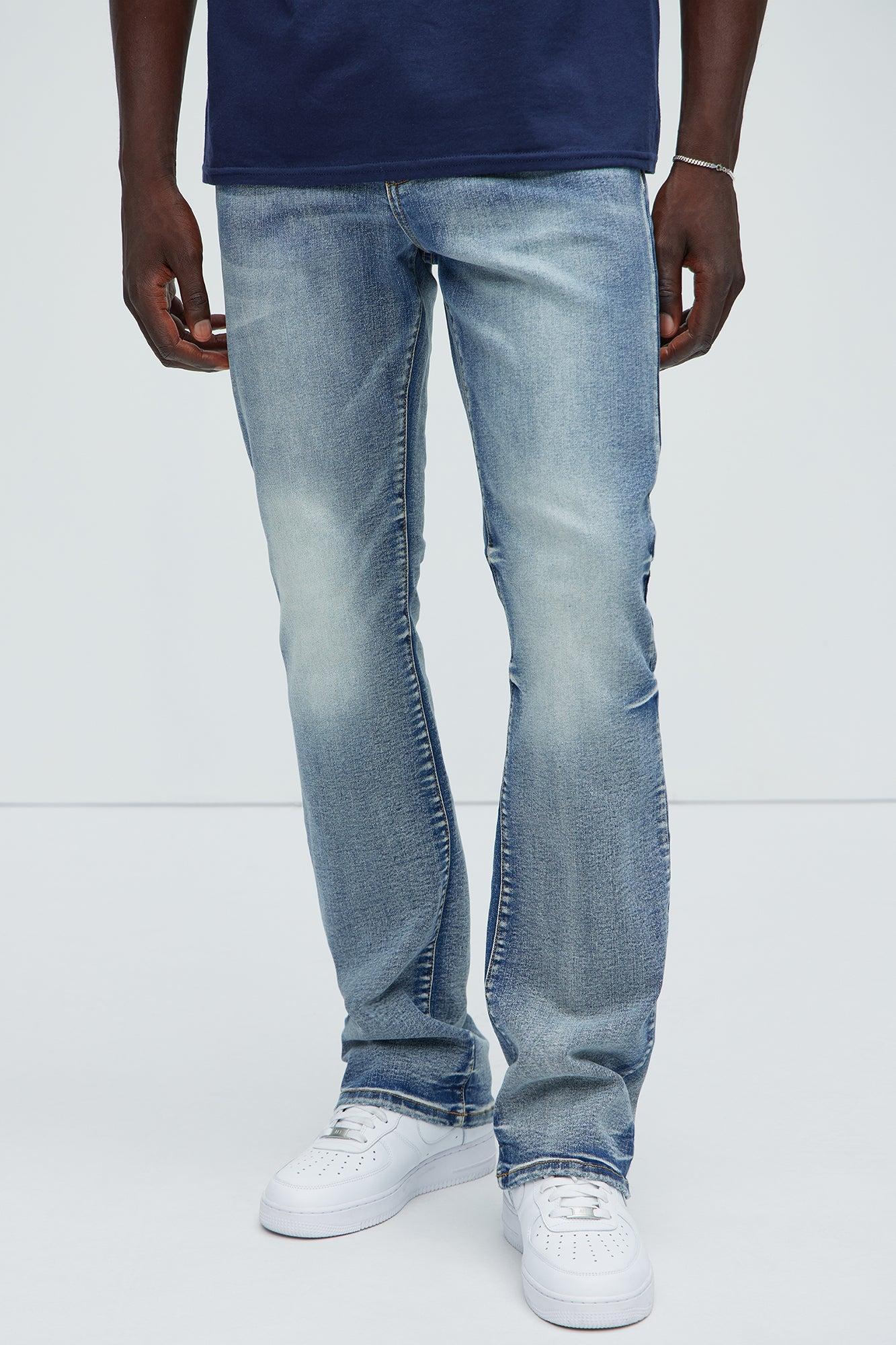 Gabriel Stacked Slim Flare Jeans - Light Blue Wash Product Image