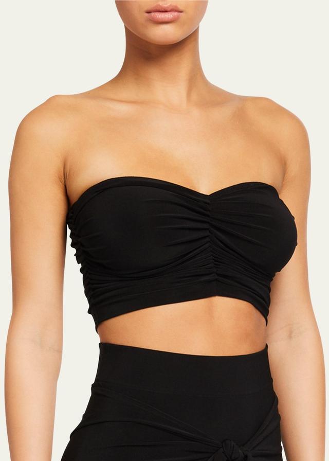 Womens Slinky Strapless Cropped Bralette - Black - Size Small Product Image