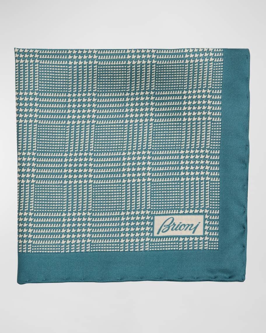 Men's Silk Prince of Wales Check Pocket Square Product Image