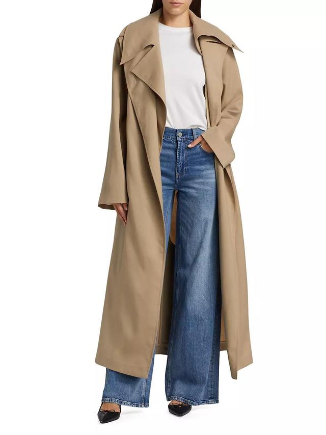 Belted Double Collar Trench Coat Product Image