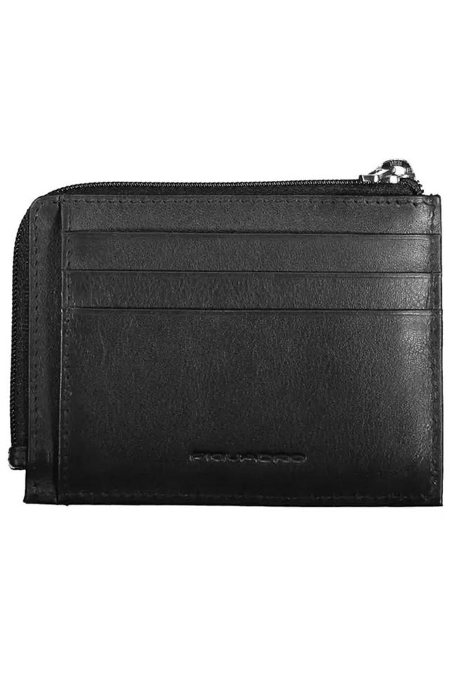 PIQUADRO Sleek Black Leather Card Holder With Rfid Blocker Product Image