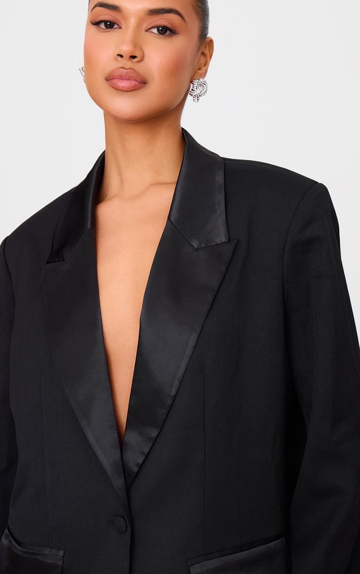 Black Tuxedo Oversized Blazer Product Image