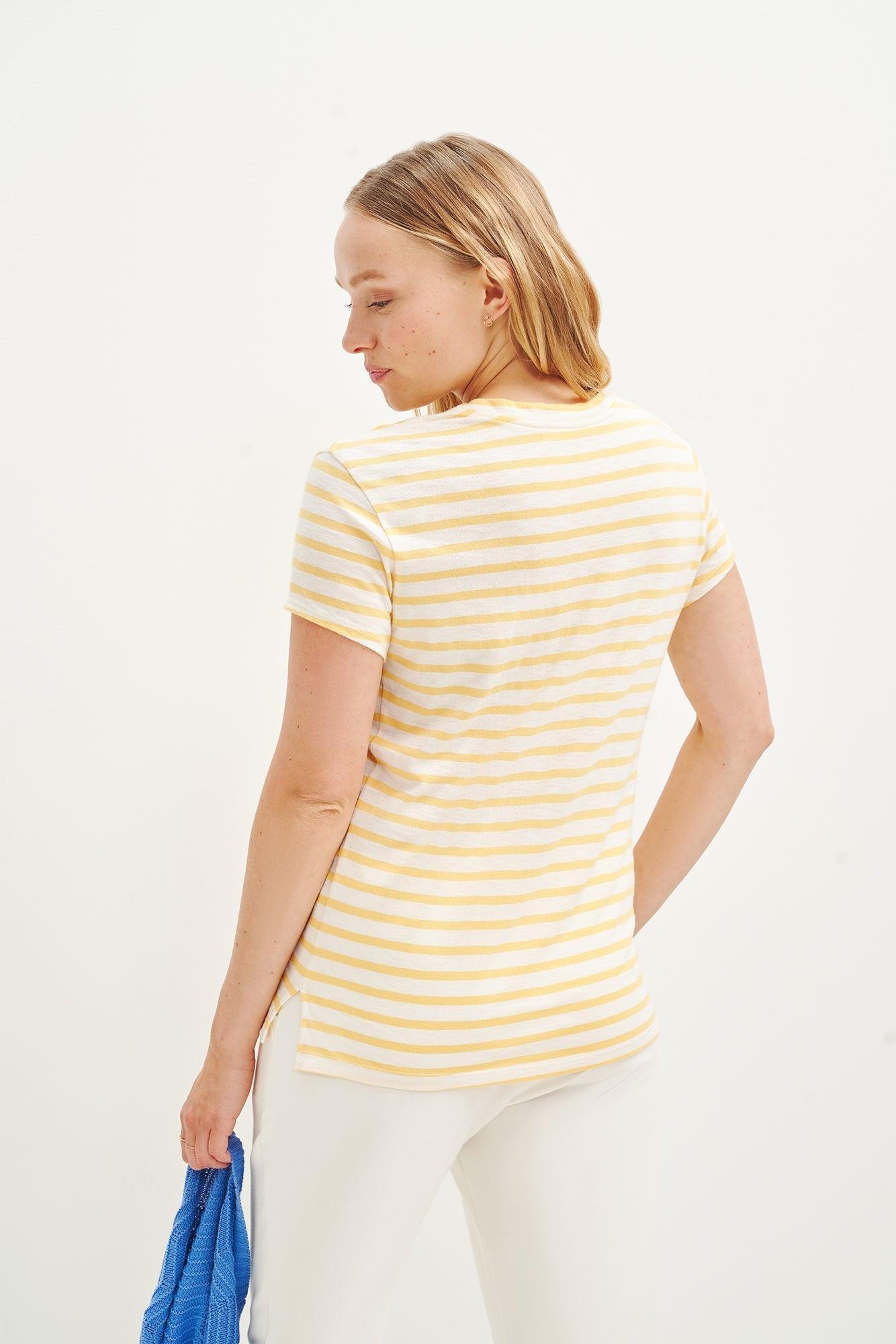 Leif Reverie Slub Tee - Yellow Stripe Slub - ReAmour Product Image