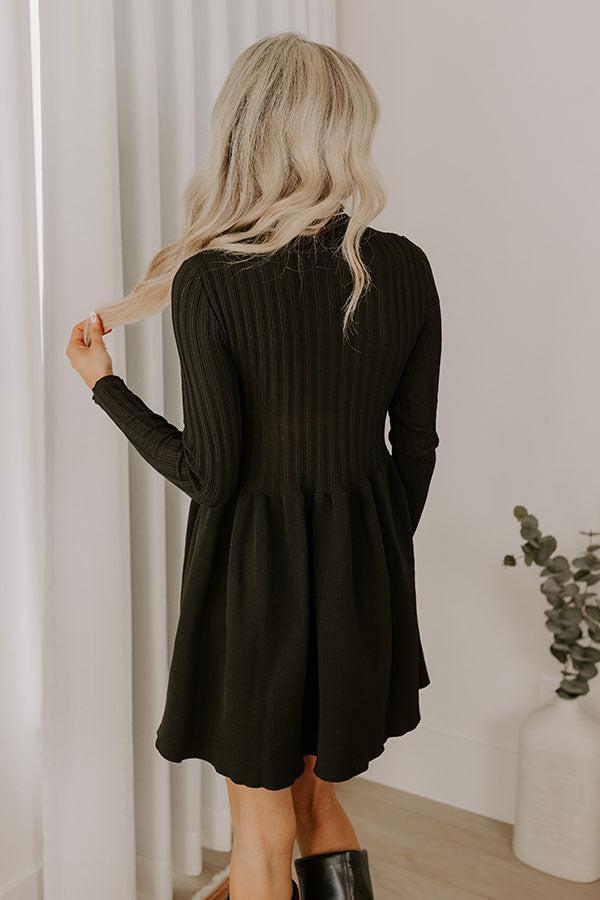 Vineyard Dreaming Knit Mini Dress in Black Product Image