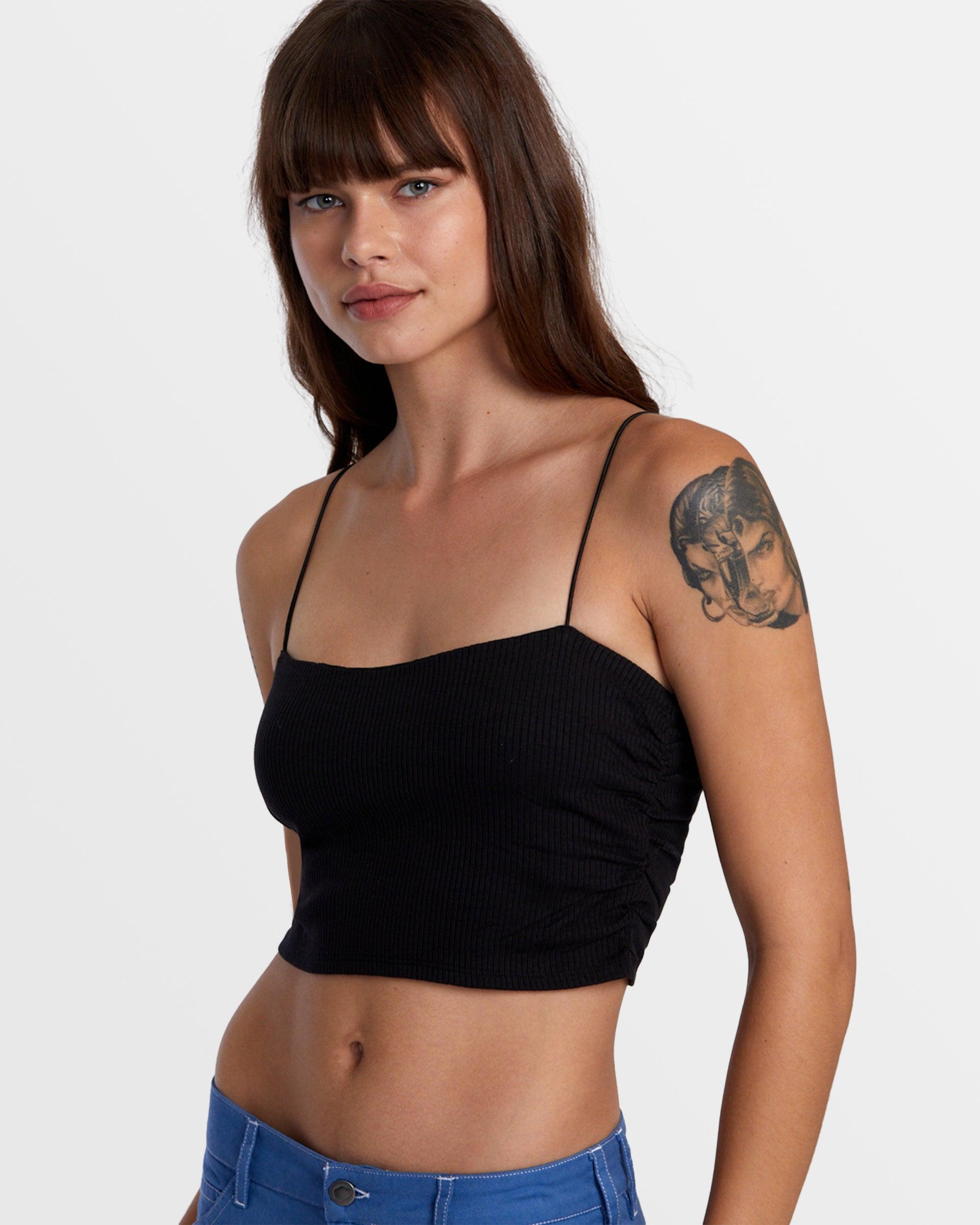 Lexi Wide Rib Fitted Tank Top - Rvca Black product image