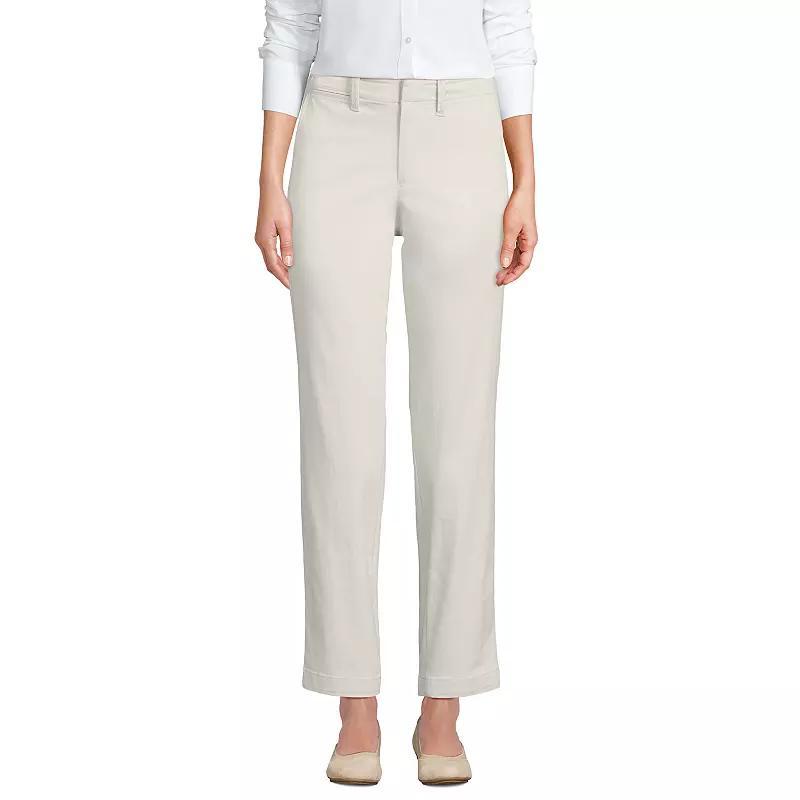 Womens Lands End Mid Rise Classic Straight Leg Chino Ankle Pants Product Image