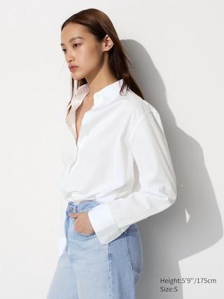 Womens Cotton Shirt White XL UNIQLO US Product Image