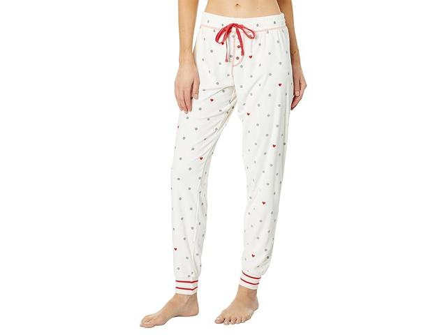 P.J. Salvage Polka Dot Heart Joggers (Ivory) Women's Pajama Product Image