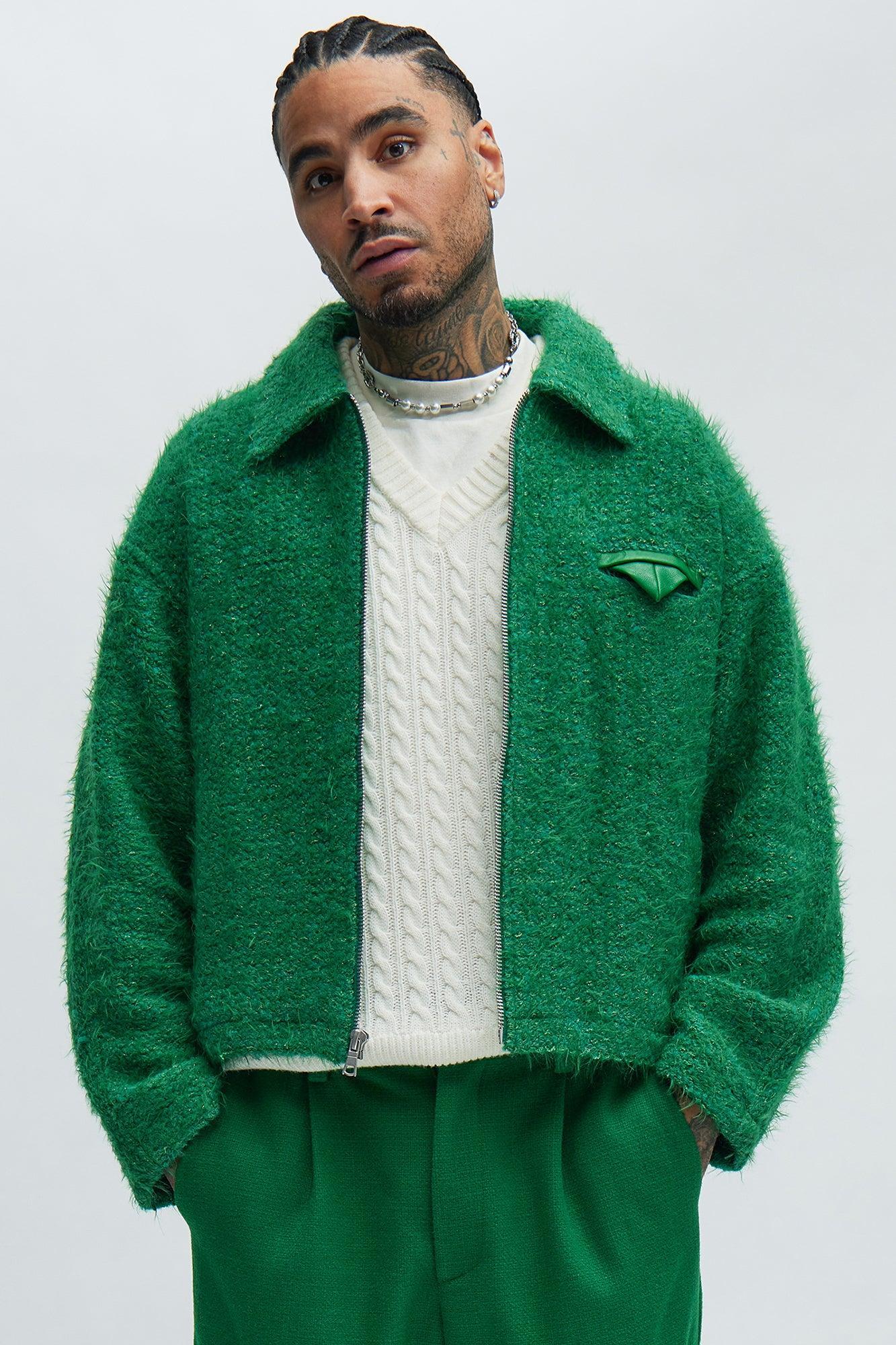 Bowen Textured Cropped Jacket - Green product image