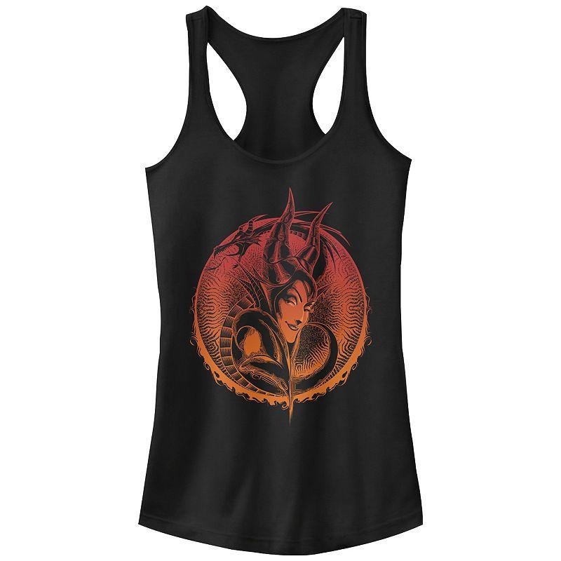 Disneys Villains Maleficent Evil Gaze Portrait Womens Racerback Tank Top, Girls Product Image