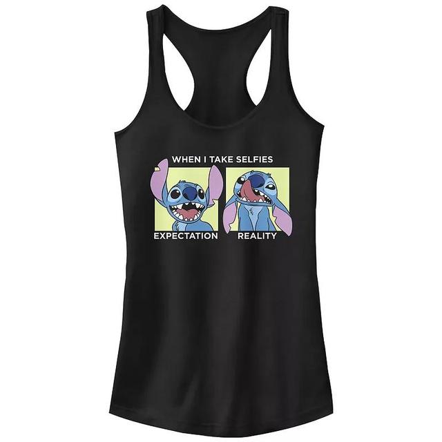 Juniors Disneys Lilo & Stitch When I Take Selfies Expectation vs. Reality Tank Top, Womens Product Image