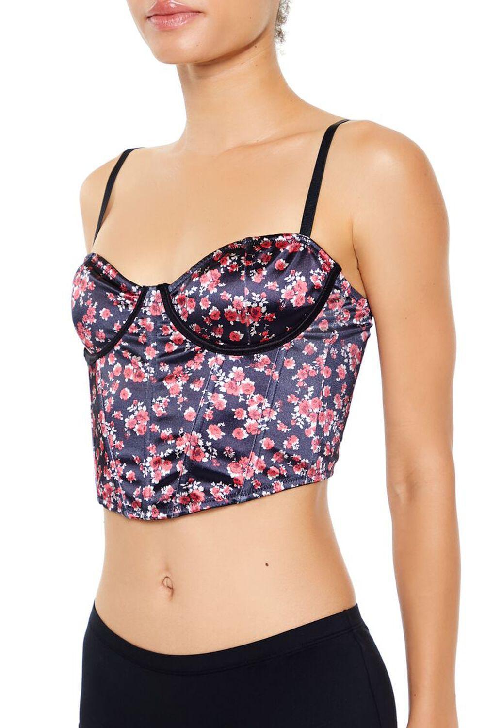 Satin Rose Lingerie Corset Cami | Forever 21 Product Image