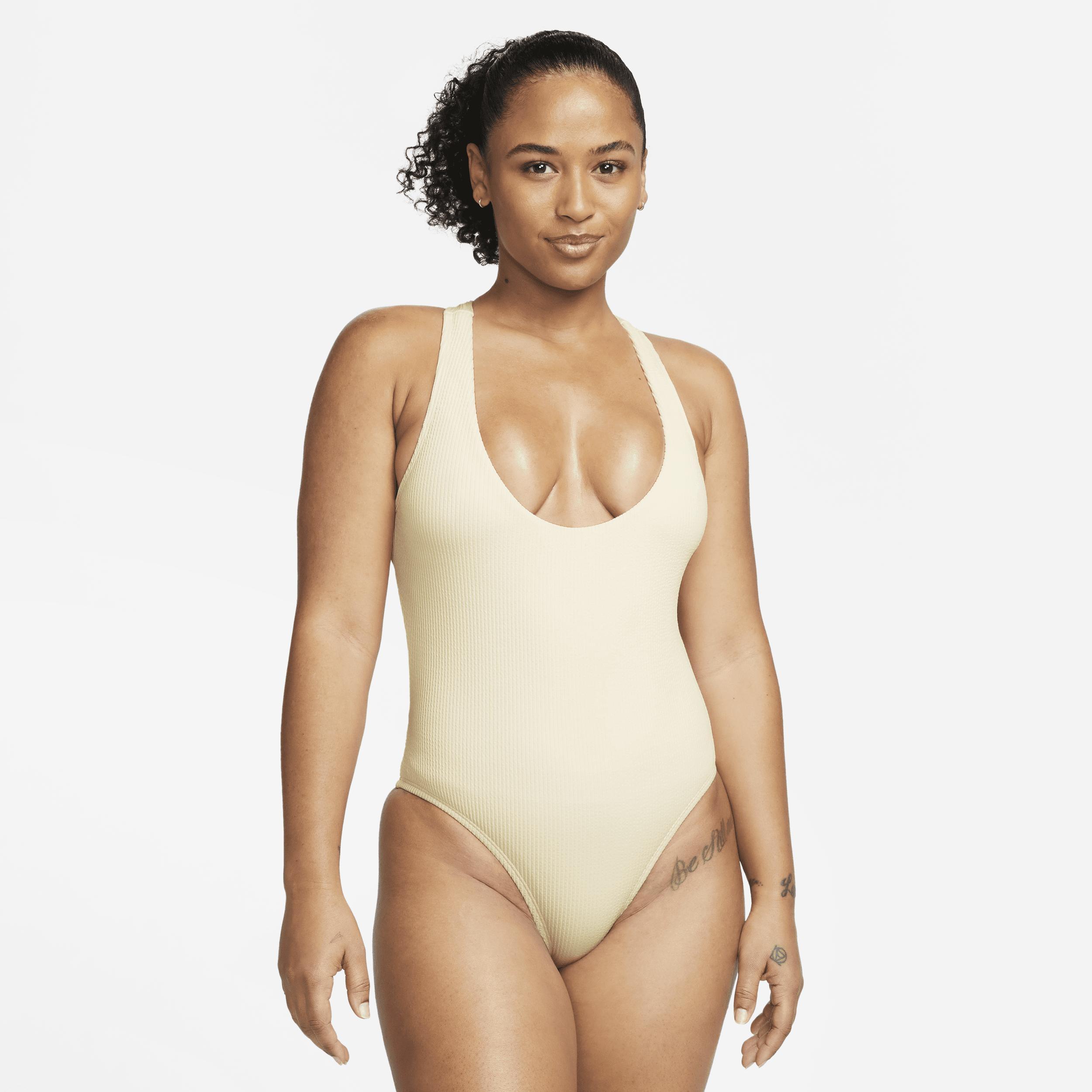 Nike Women's Cross-Back One-Piece Swimsuit in White, Size: 2XL | NESSD230-121 Product Image