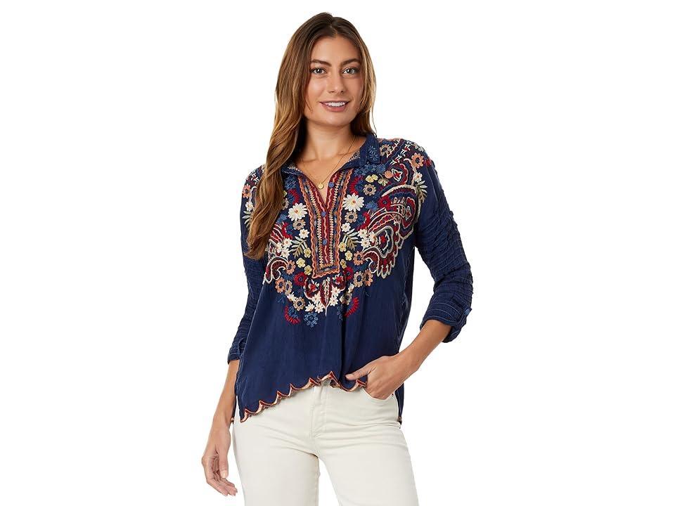 Johnny Was Aubrette Blouse (Blue Night) Women's Blouse Product Image