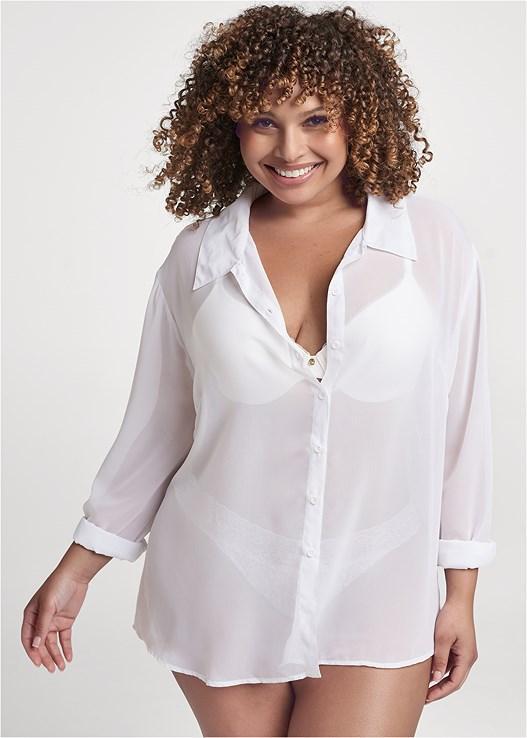 Sheer Button-Up Sexy Shirt Product Image