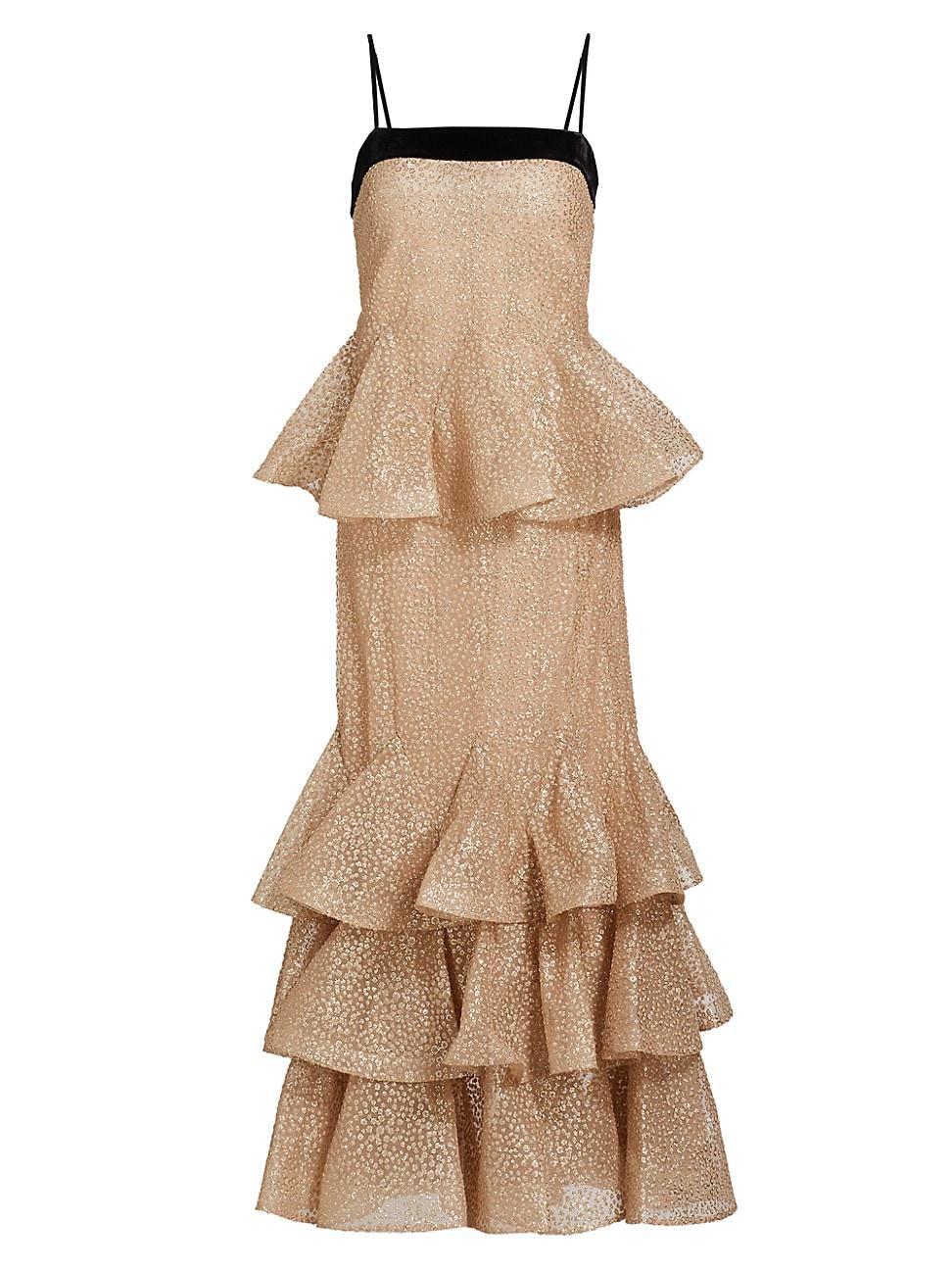 Womens Pavilion Glitter Flutter Slip Midi-Dress Product Image