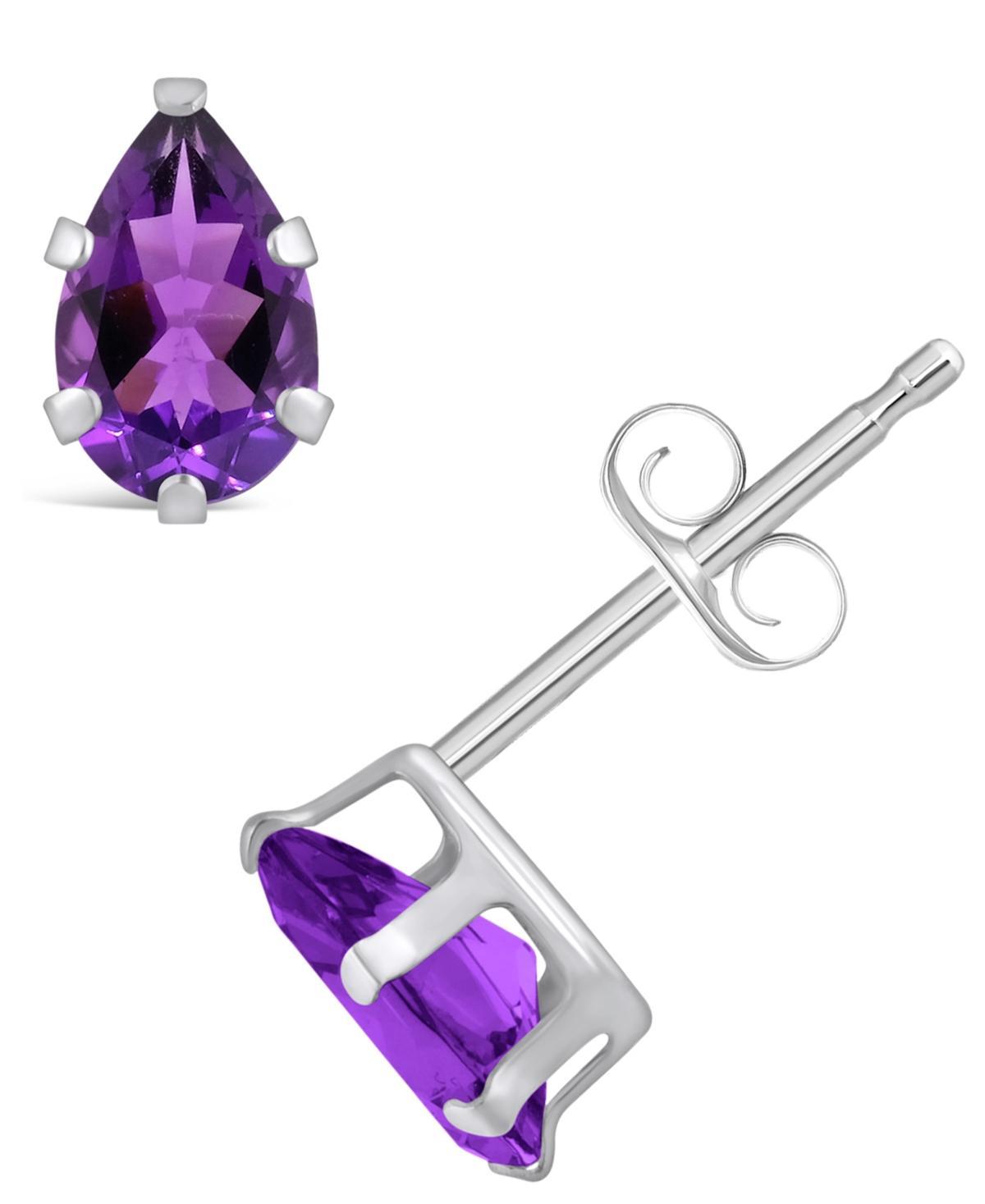 Macys Gemstone Stud Earrings in 10k White Gold Product Image