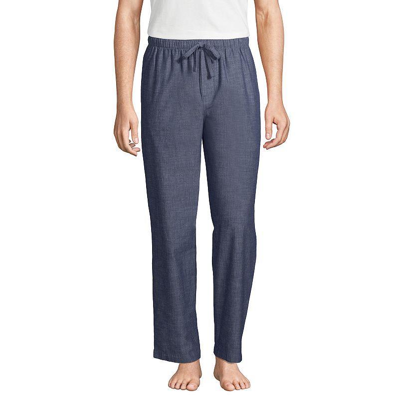 Big & Tall Lands End Poplin Pajama Pants, Mens Blue Chambray Product Image