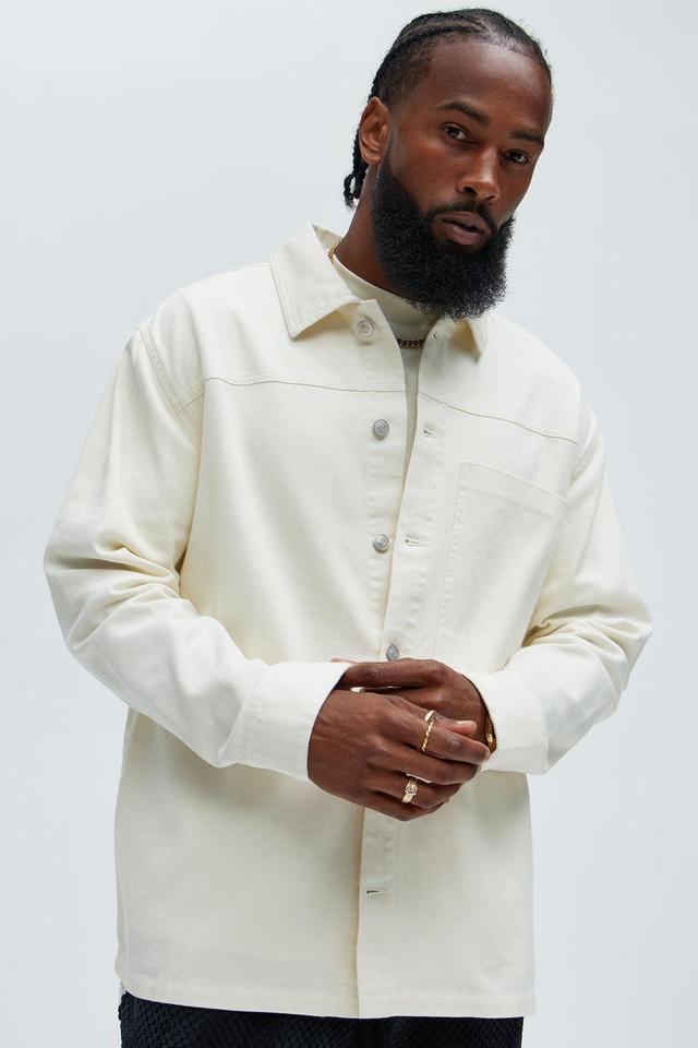 Yorktown Twill Overshirt - Cream Product Image