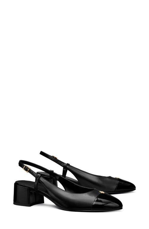 TORY BURCH Women's Cap-toe Slingback Pumps In Perfect Black Product Image