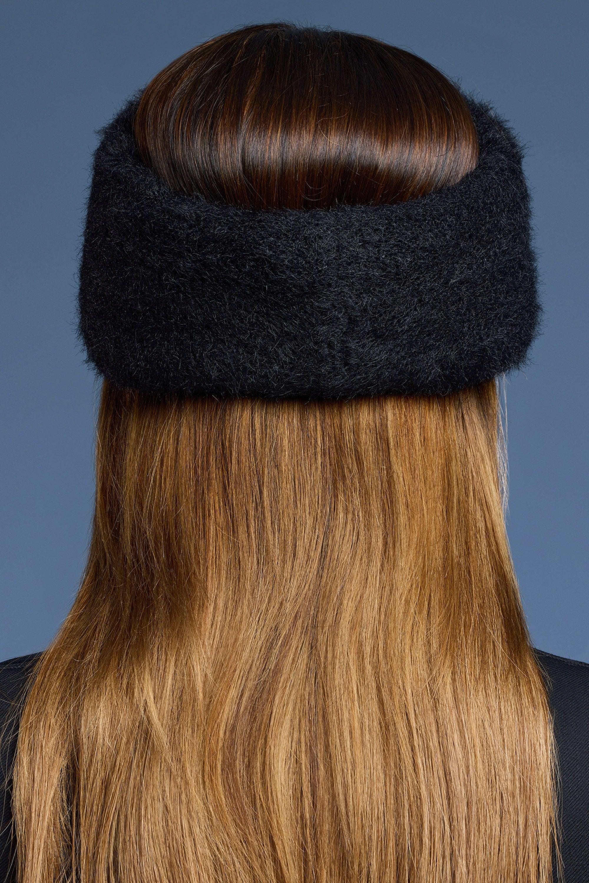 Faux Fur Headband in Black Product Image