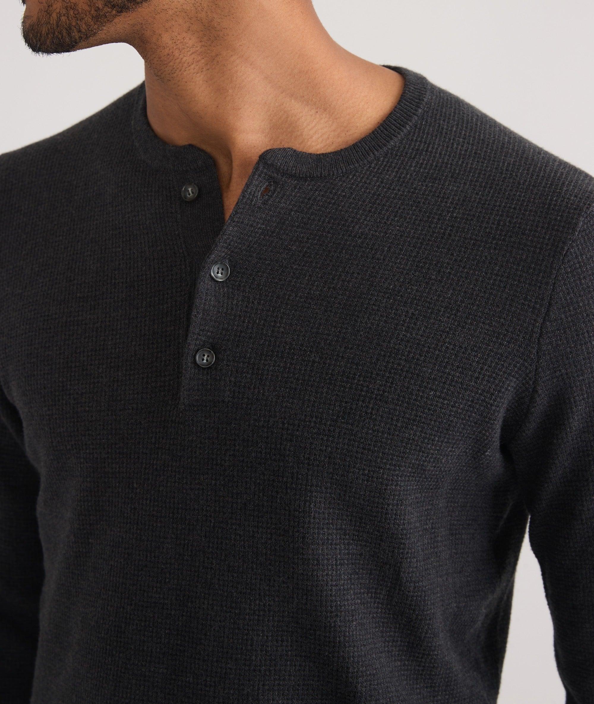 Merino Blend Sweater Henley Product Image