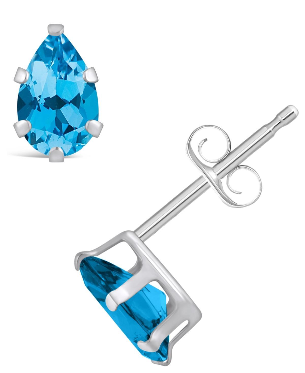 Macys Gemstone Stud Earrings in 10k White Gold Product Image