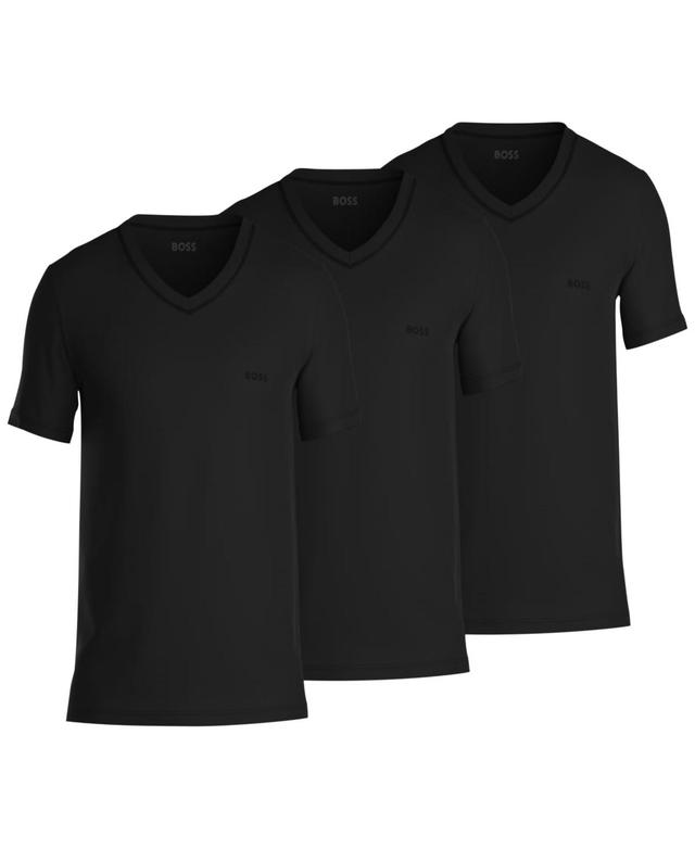 Boss by Hugo Boss Mens 3-Pk. Classic Solid V-Neck T-Shirts Product Image