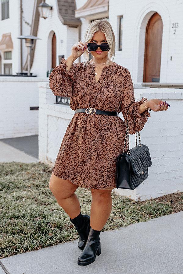 Patio In Paris Cheetah Print Shift Dress Curves Product Image