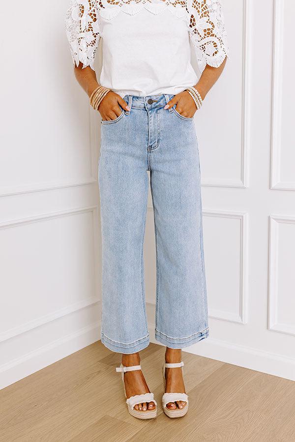 Risen Raelynn High Waist Wide Leg Jean in Light Wash Product Image